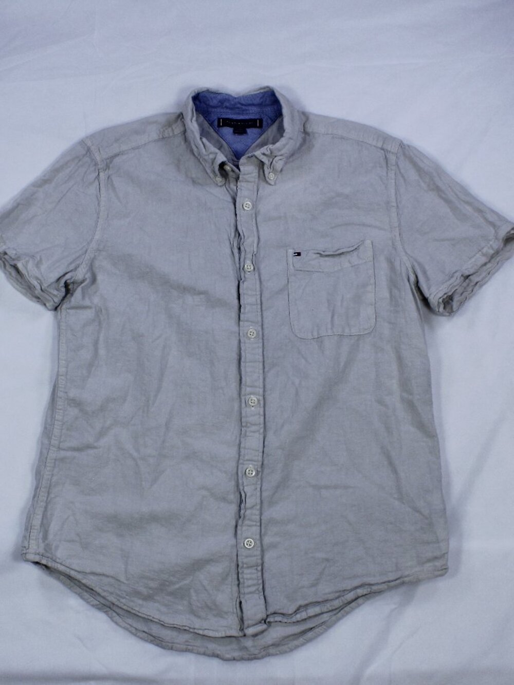 Tommy Hilfiger – Men's Short-Sleeve Linen Shirt – Size L